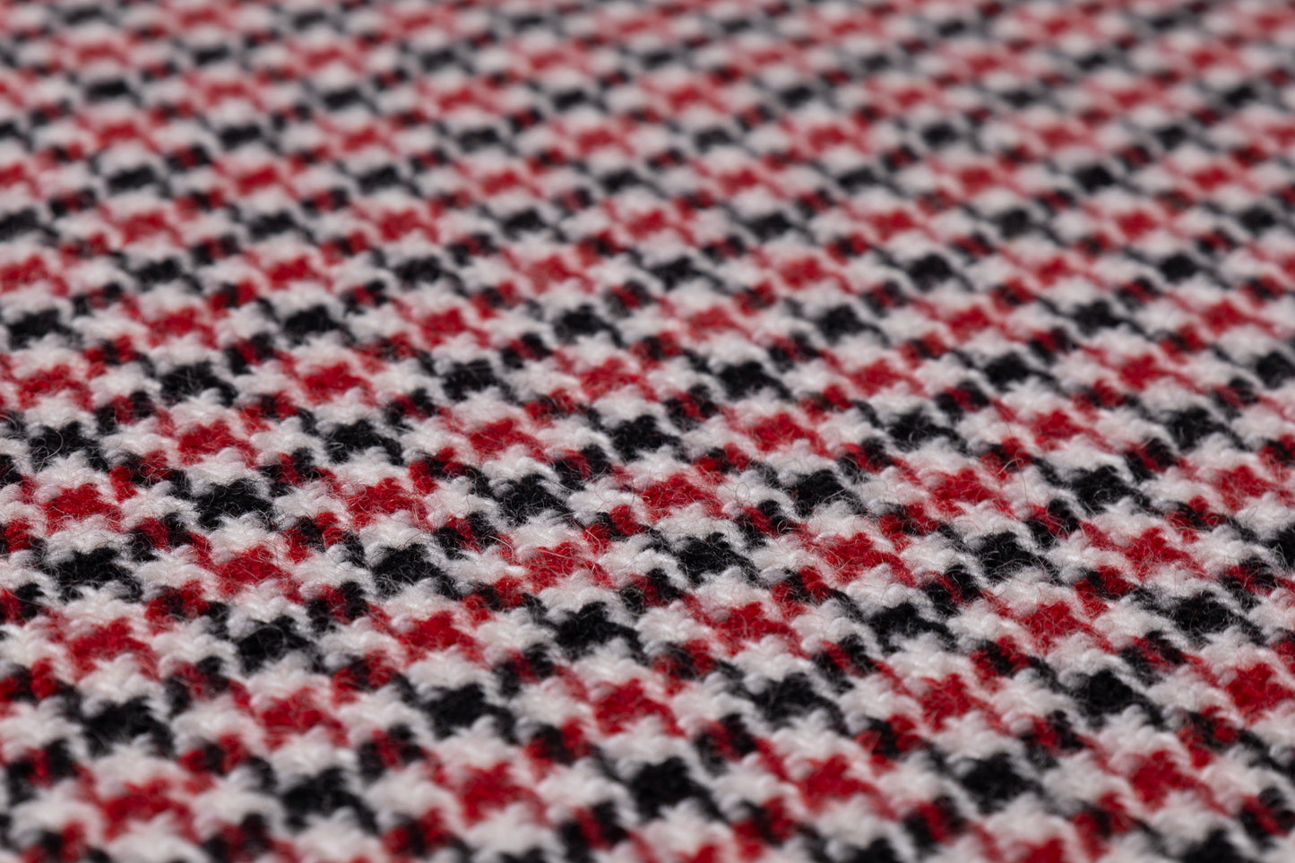 Micro Houndstooth Italian Wool Blend Coating - Black / Red / White