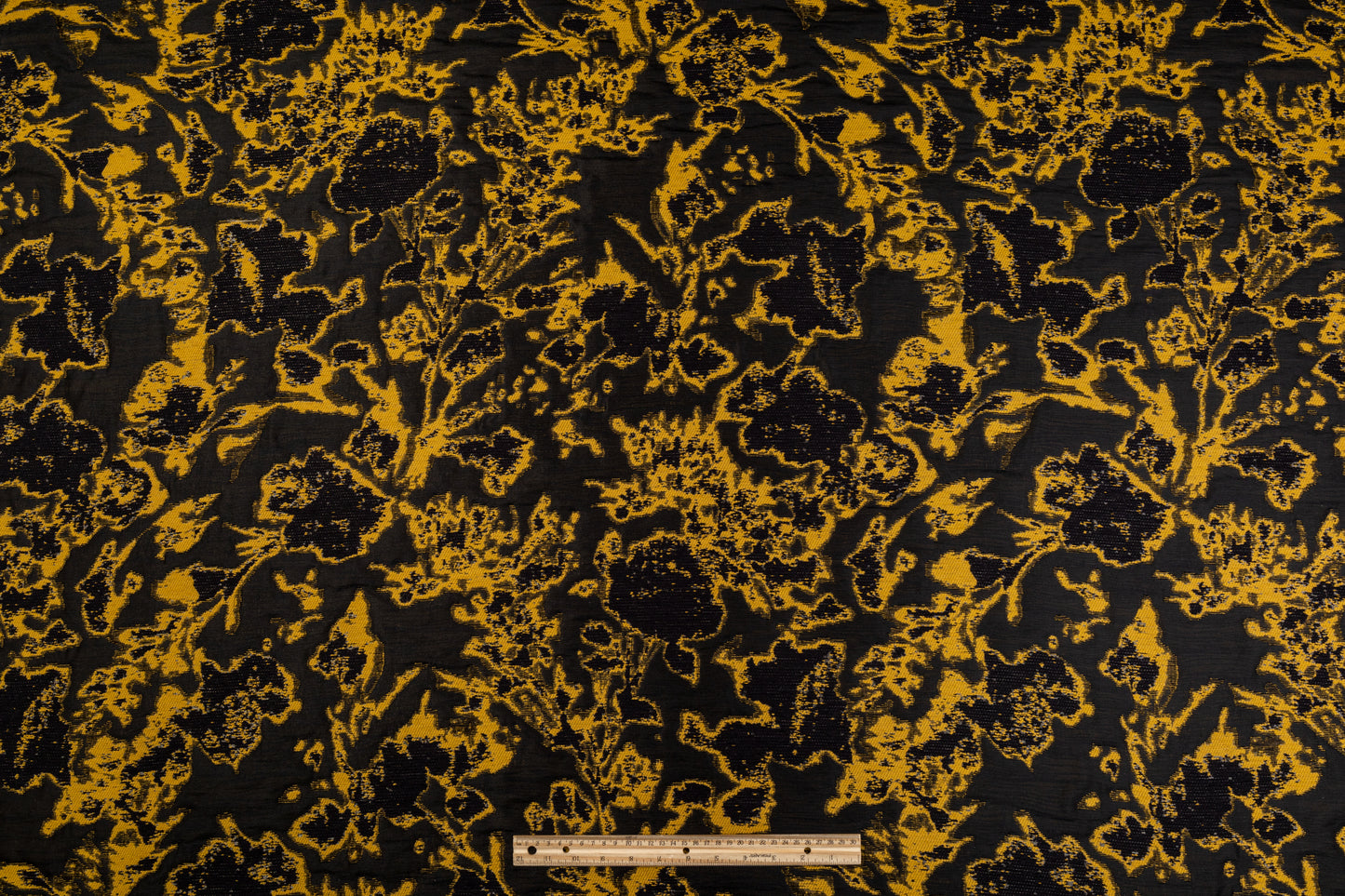 Double-Faced Abstract Metallic Brocade - Black / Gold