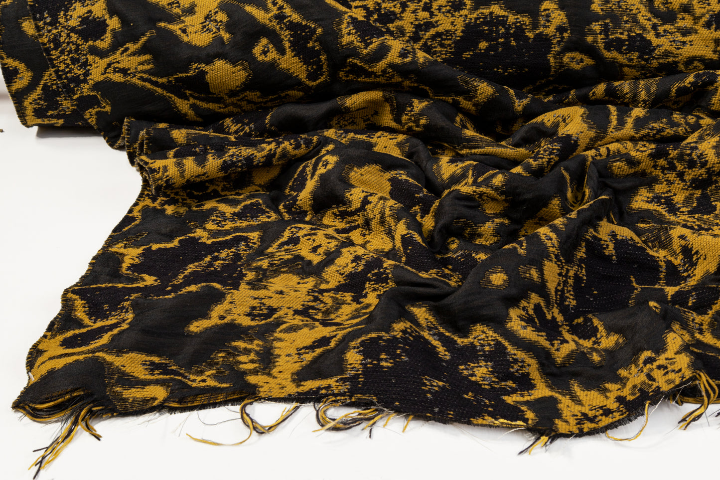 Double-Faced Abstract Metallic Brocade - Black / Gold