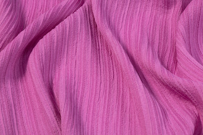 Pleated Silk/Viscose Gauze - Magenta