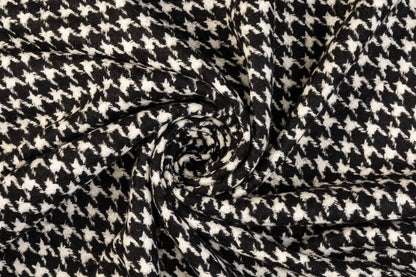 Houndstooth Wool Tweed - Black and White