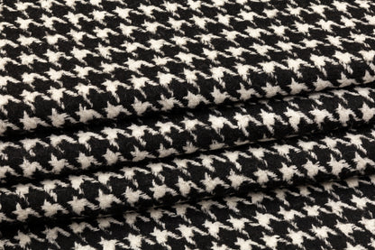 Houndstooth Wool Tweed - Black and White