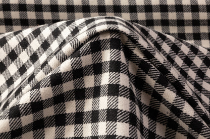 Checked Italian Wool Nylon Coating - Black / White