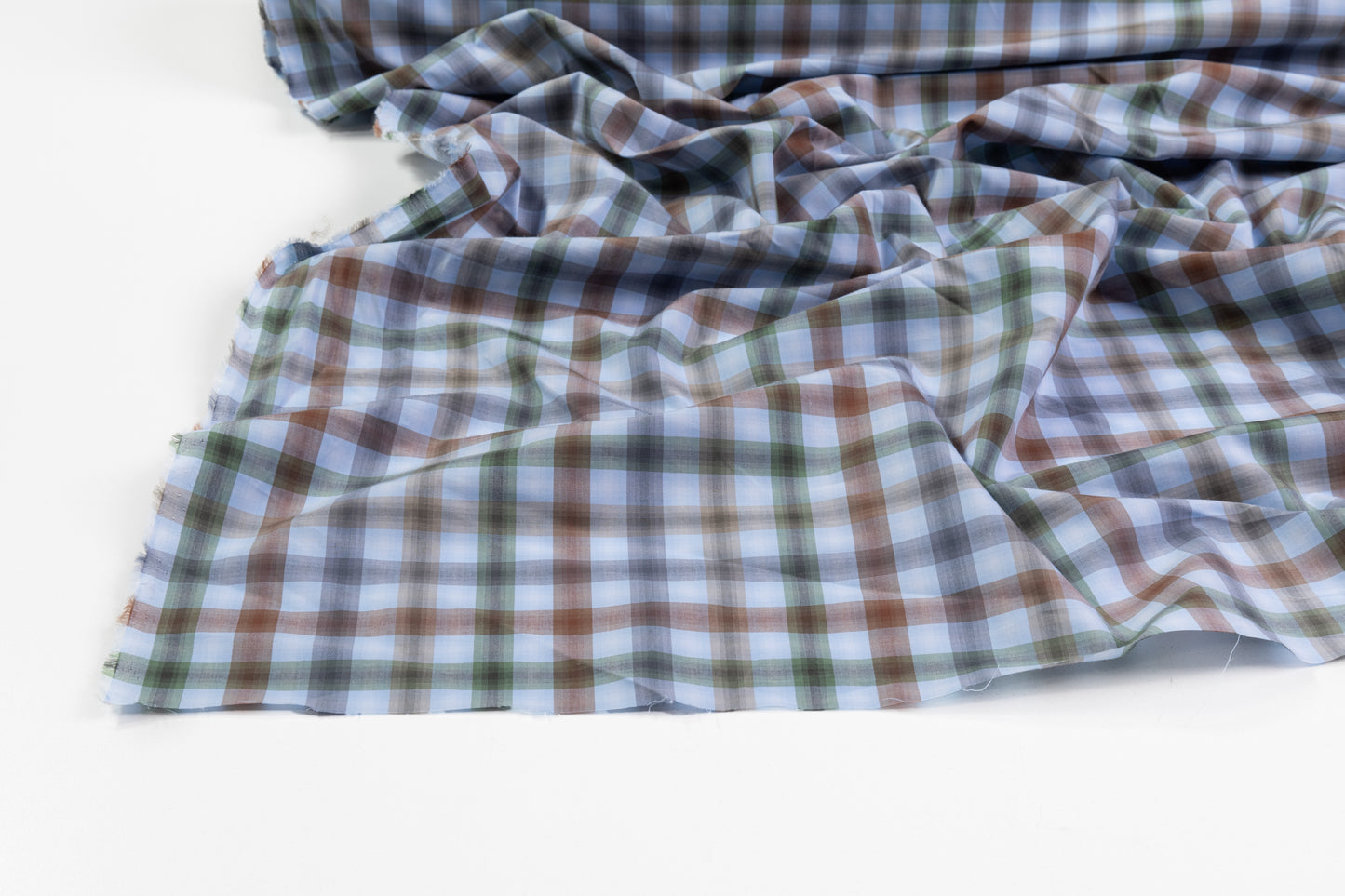 Plaid Cotton Shirting - Blue / Green / Brown