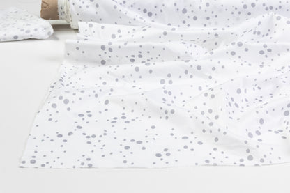 Dotted Cotton Sateen - White / Gray