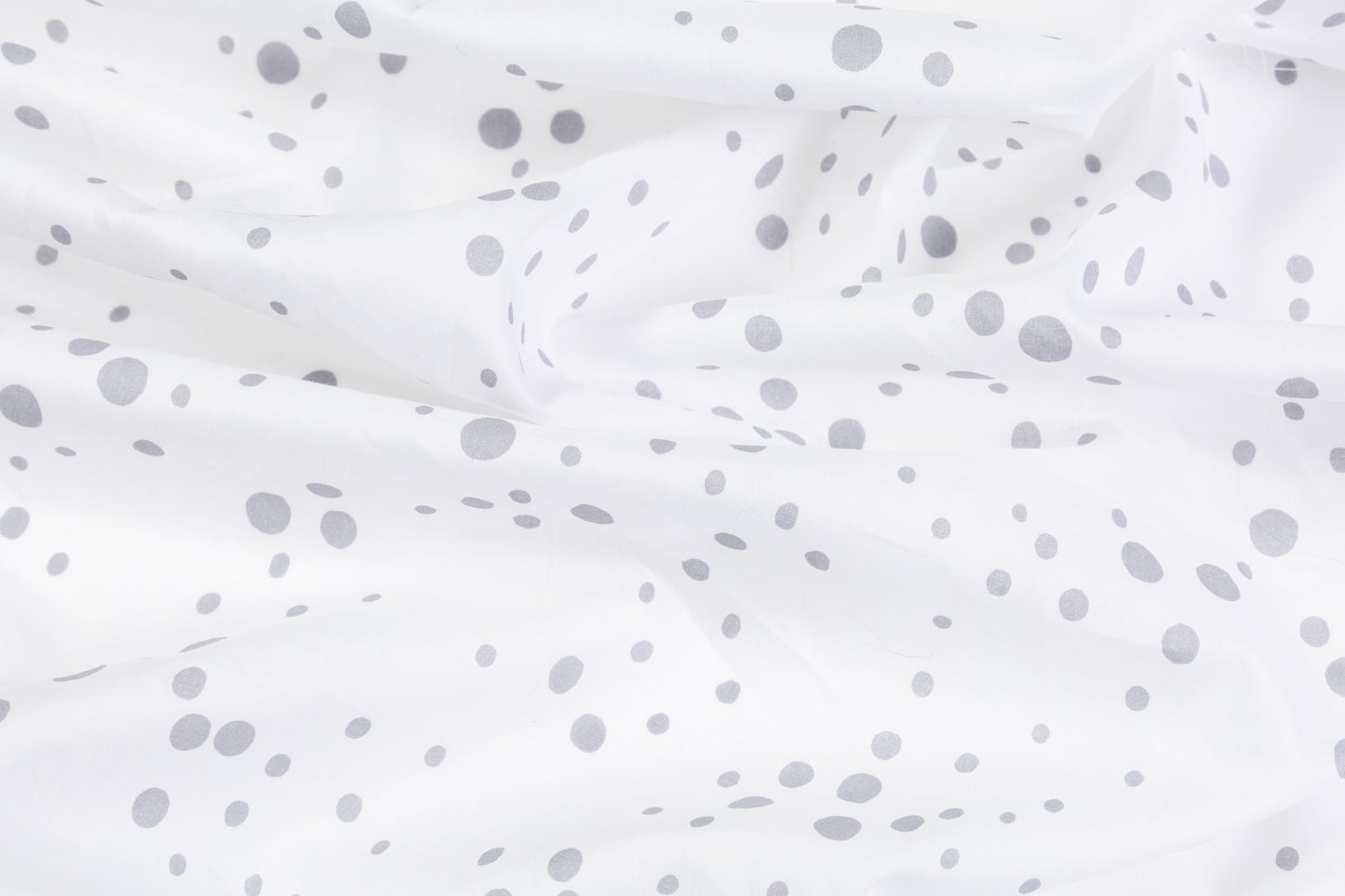 Dotted Cotton Sateen - White / Gray