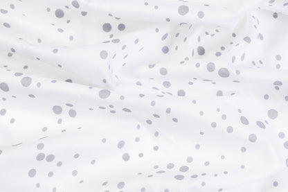 Dotted Cotton Sateen - White / Gray