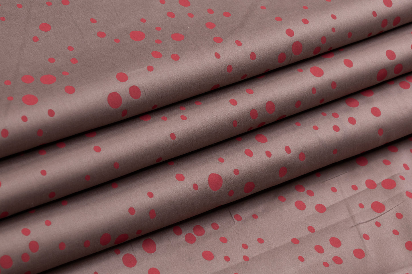 Dotted Cotton Sateen - Brown / Red