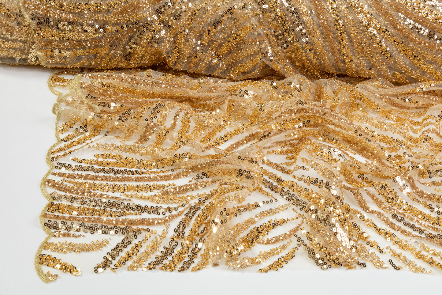 Beaded and Sequined Tulle - Gold