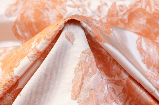 Crushed Floral Brocade - Peach