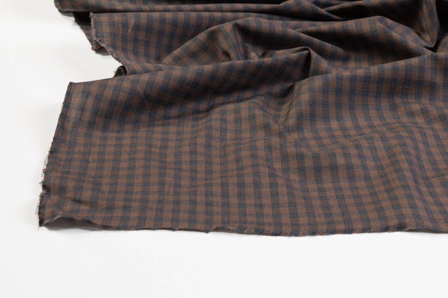 Checked Cotton Shirting - Brown / Gray