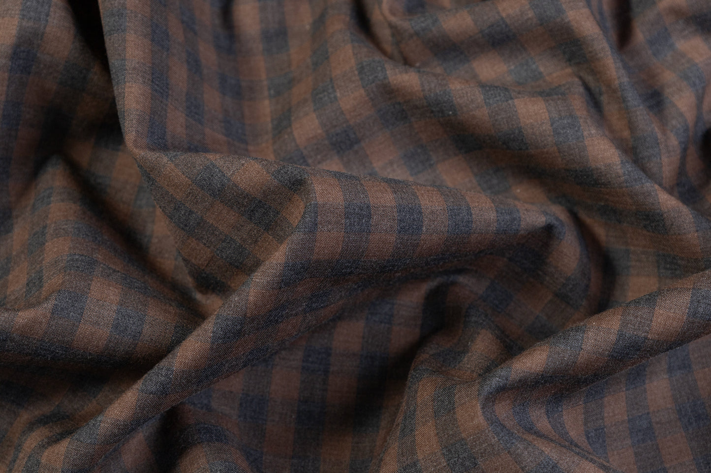 Checked Cotton Shirting - Brown / Gray