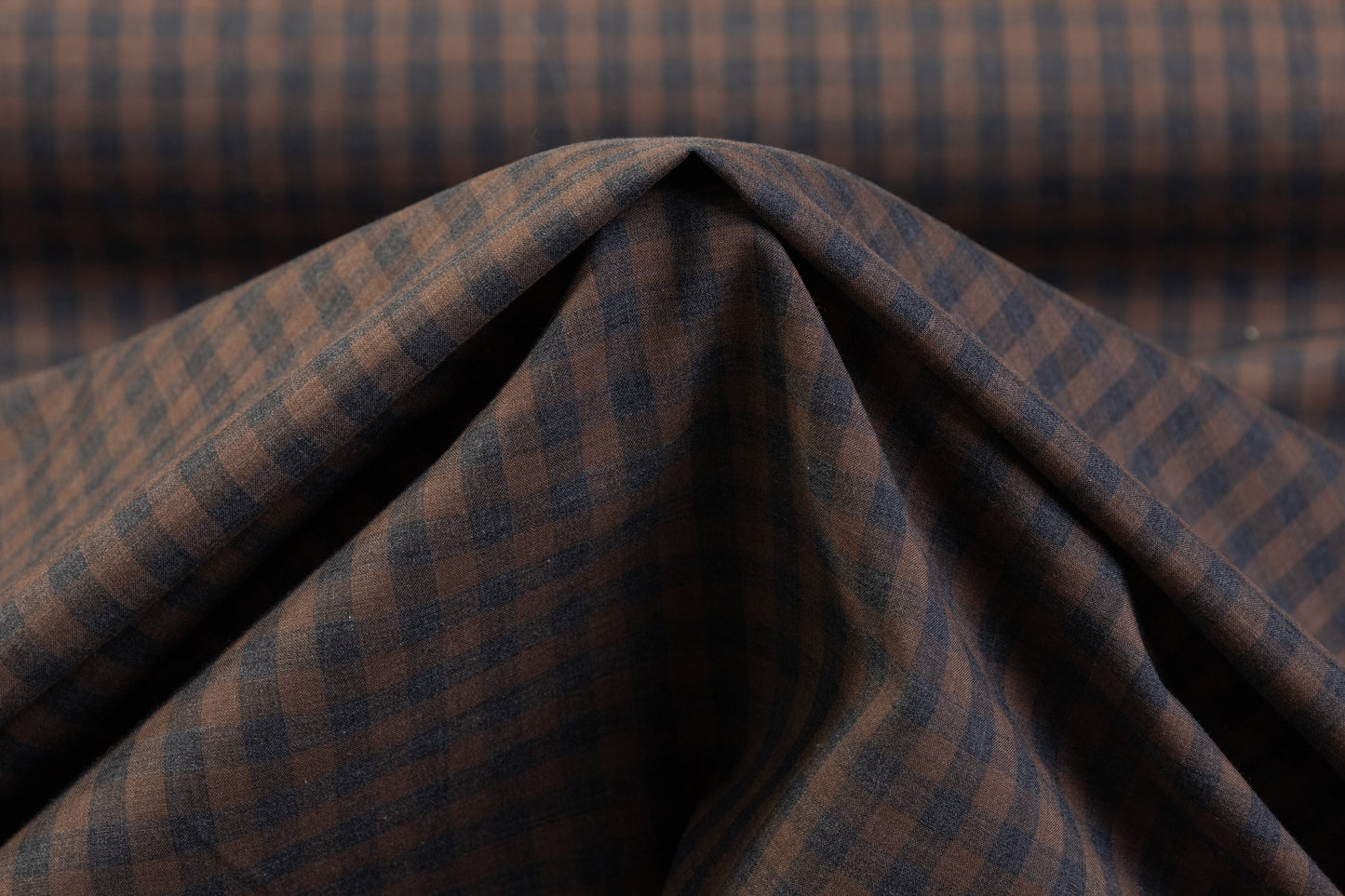 Checked Cotton Shirting - Brown / Gray