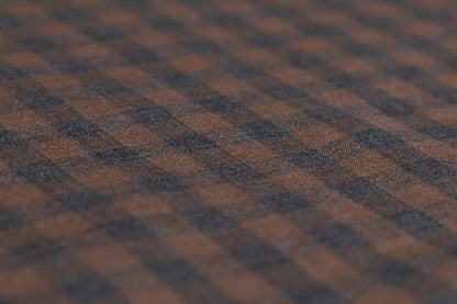 Checked Cotton Shirting - Brown / Gray