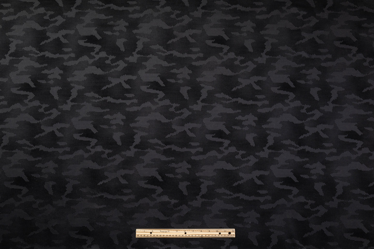 Camouflage Flocked Scuba Knit - Black