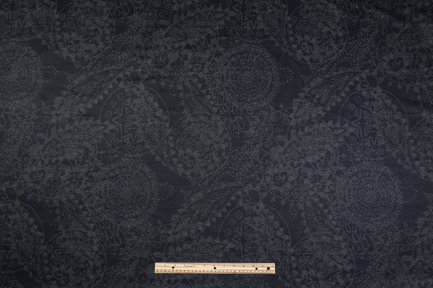 Paisley Stretch Faille - Dark Navy