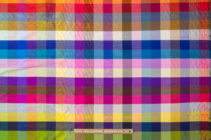 Checked Silk Shantung - Multicolor