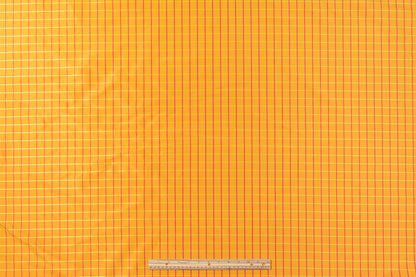 Checked Silk Taffeta - Orange / Yellow / Pink