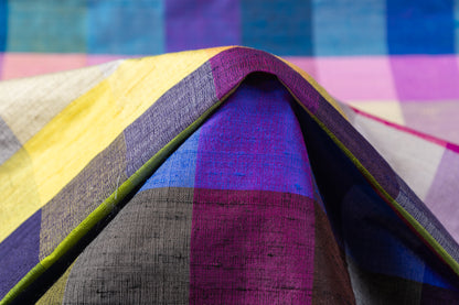 Checked Silk Shantung - Multicolor