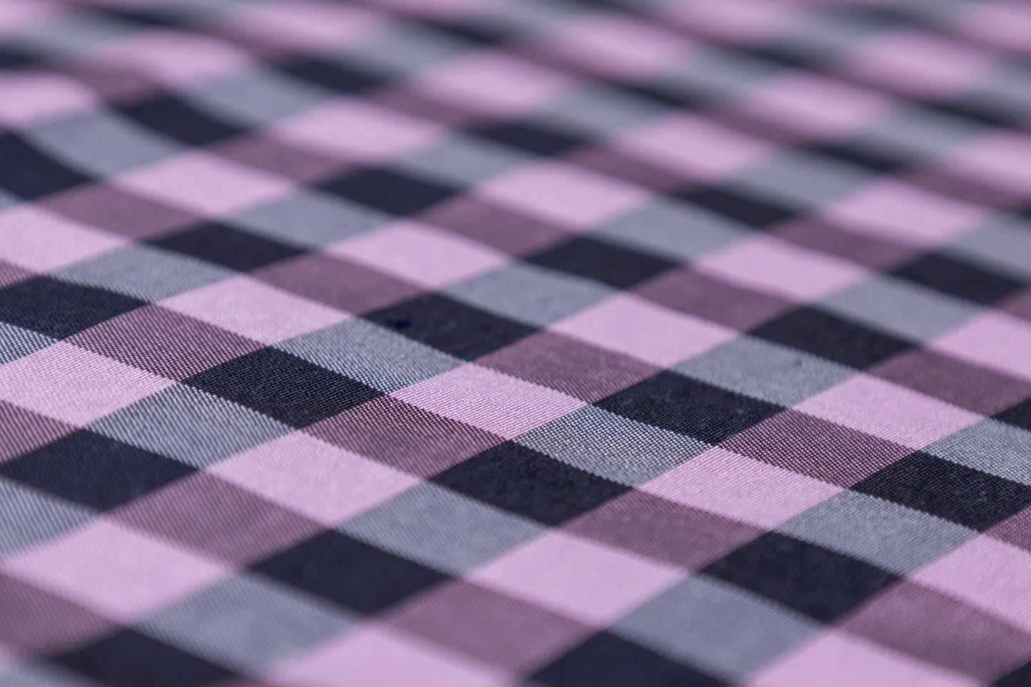 Checked Silk Taffeta - Lilac / Navy