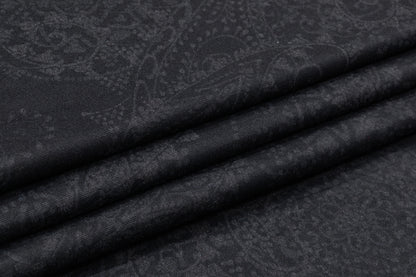 Paisley Stretch Faille - Dark Navy