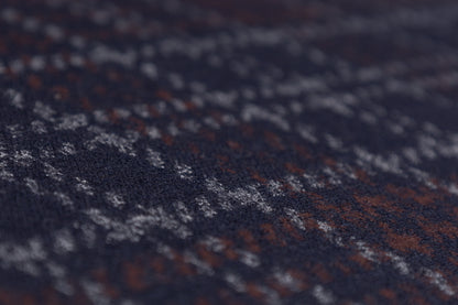 Checked Wool Viscose Knit - Navy / Rust