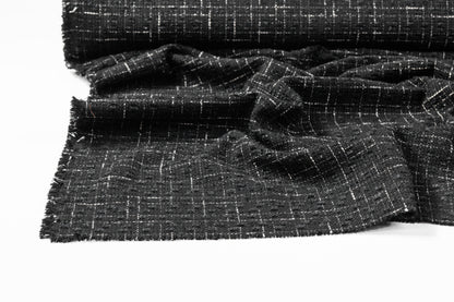 Metallic Italian Tweed - Black / White