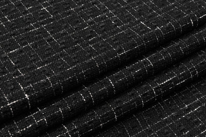 Metallic Italian Tweed - Black / White