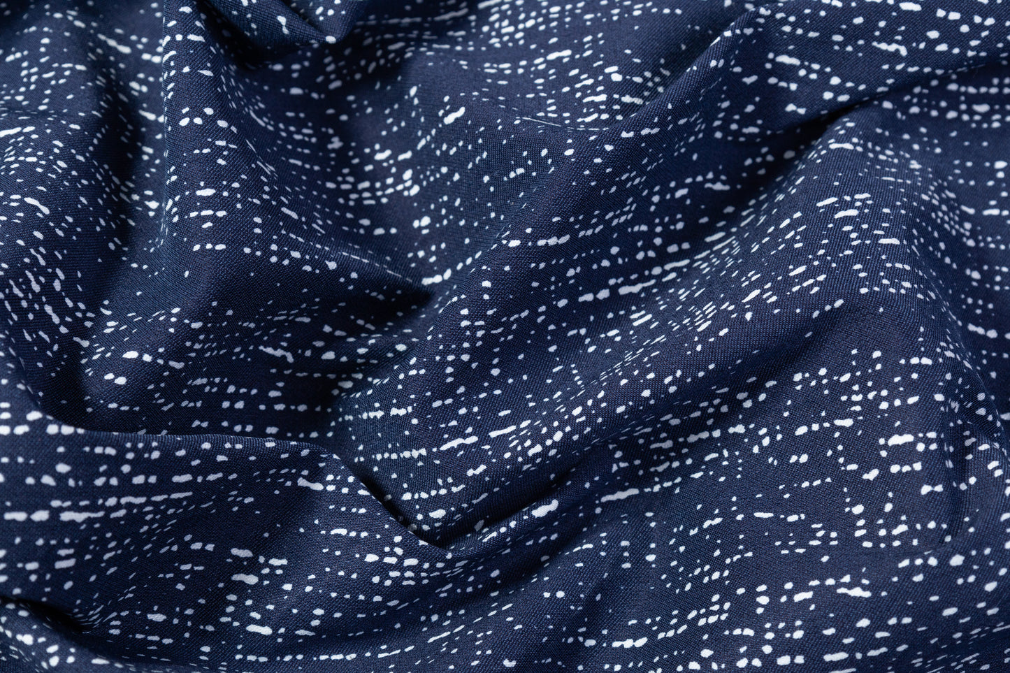 Stretch Poly Cotton Twill - Blue / White