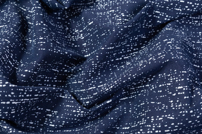 Stretch Poly Cotton Twill - Blue / White