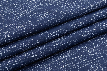 Stretch Poly Cotton Twill - Blue / White