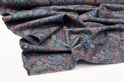 Etro - Paisley Printed Italian Silk Wool Cashmere Coating - Blue