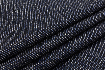 Cotton Wool Blend Tweed - Blue / Black / White