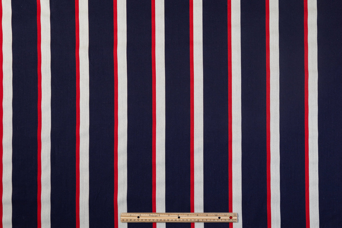 Striped Italian Wool Suiting - Red / White / Blue