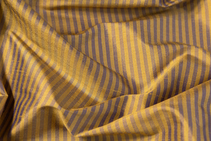 Striped Silk Shantung - Gold / Purple