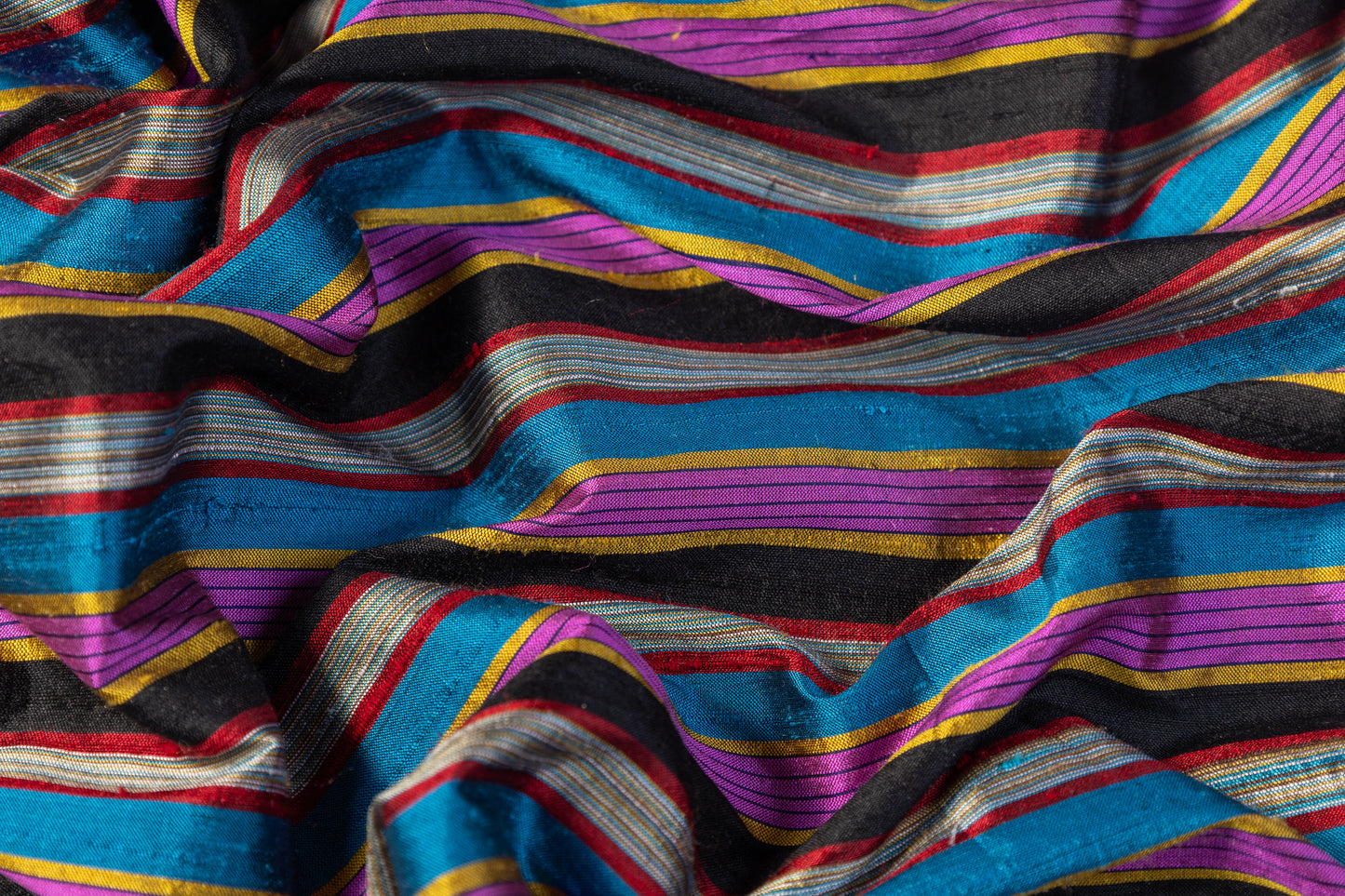 Striped Silk Shantung - Multicolor