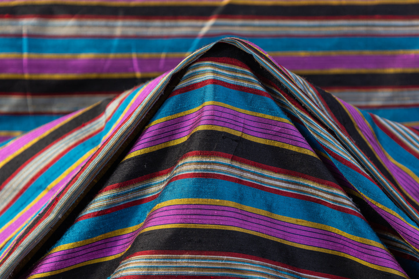 Striped Silk Shantung - Multicolor