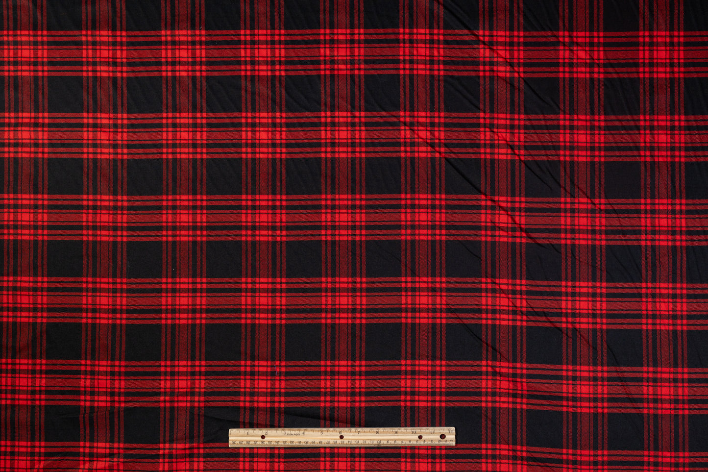 Tartan Italian Wool Suiting - Red / Black