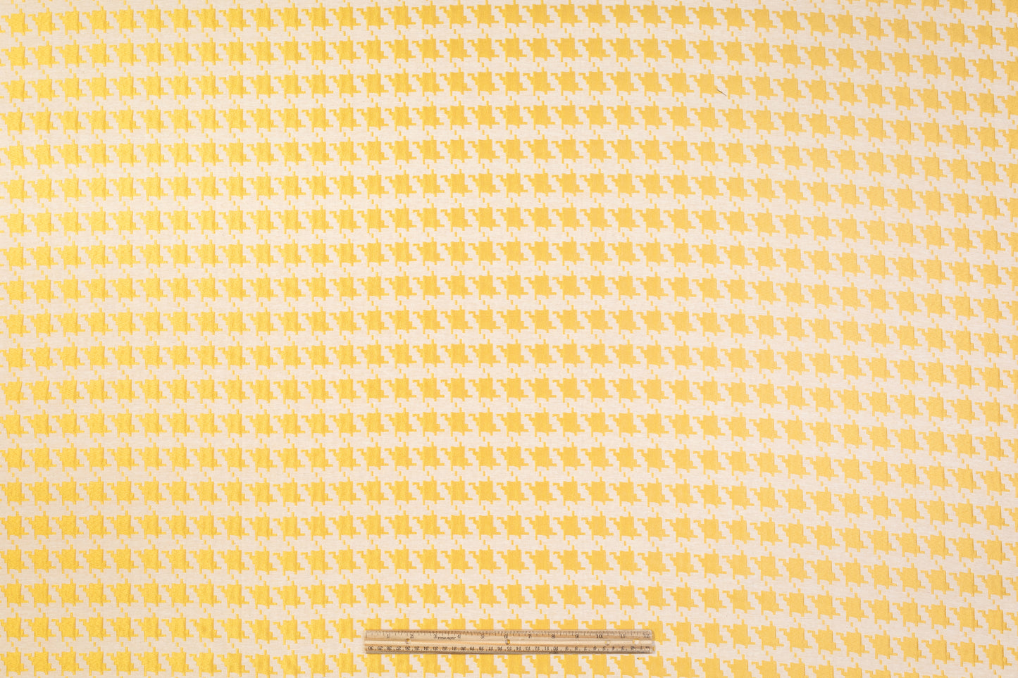 Houndstooth Poly Cotton Brocade - Yellow