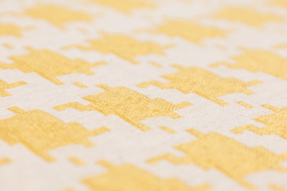 Houndstooth Poly Cotton Brocade - Yellow