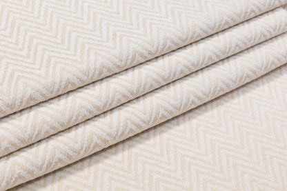 Chevron Italian Cotton Nylon Chenille Brocade - Cream