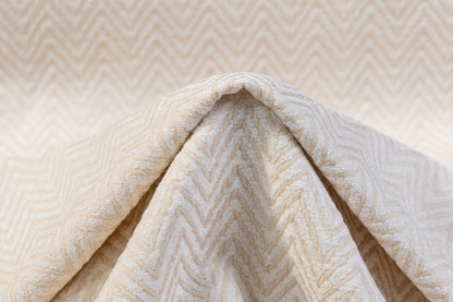 Chevron Italian Cotton Nylon Chenille Brocade - Cream