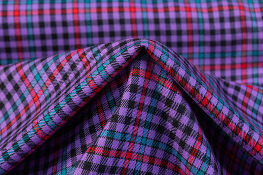 Plaid Italian Wool - Purple / Green / Red / Black