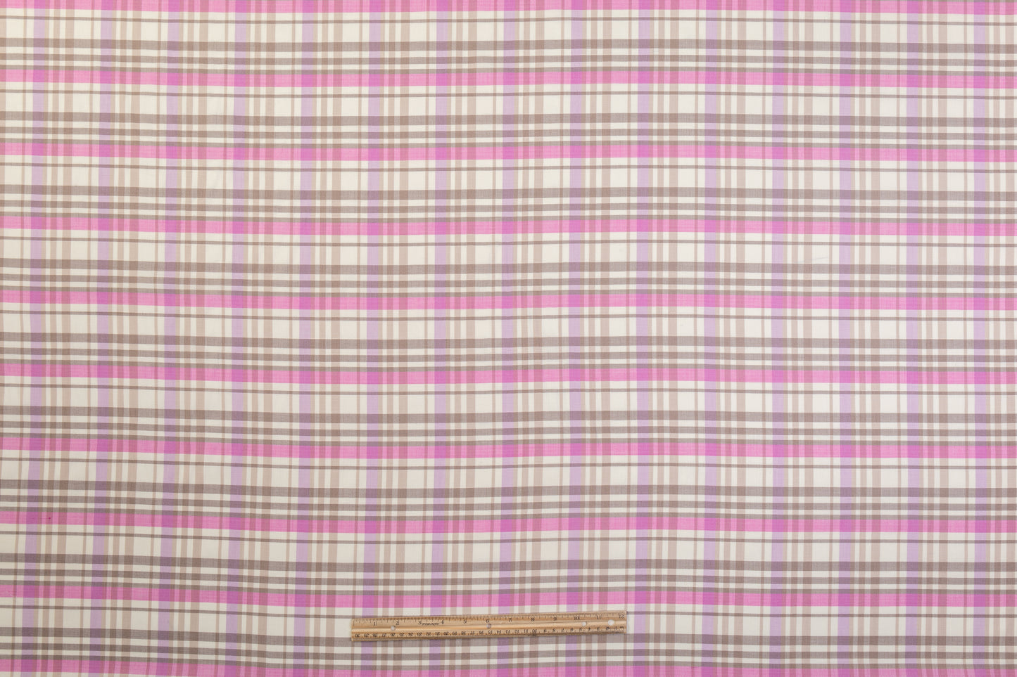 Checked Italian Wool Suiting - Pink / Taupe / Purple