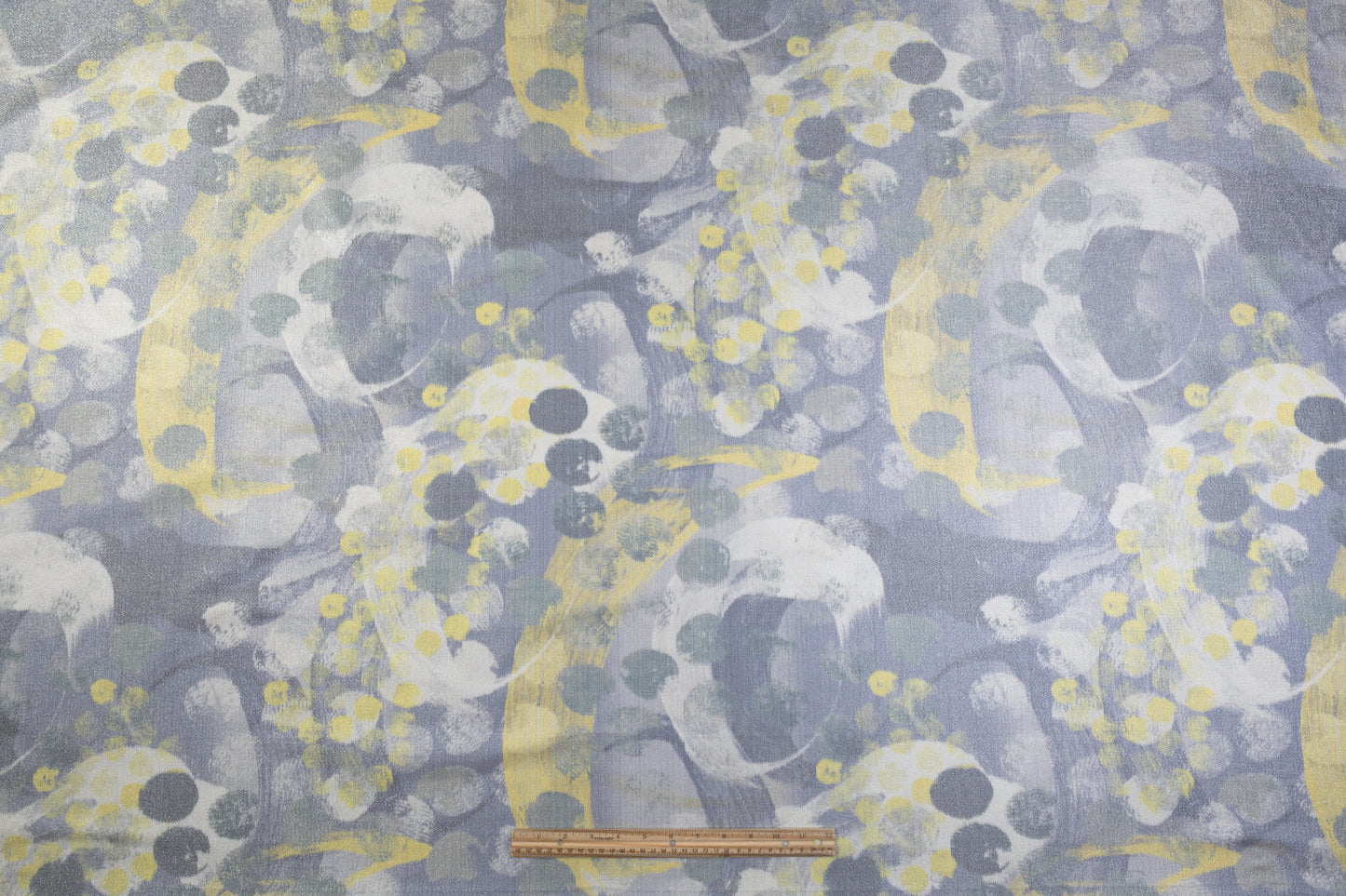 Abstract Metallic Italian Brocade - Yellow / Silver / Gray