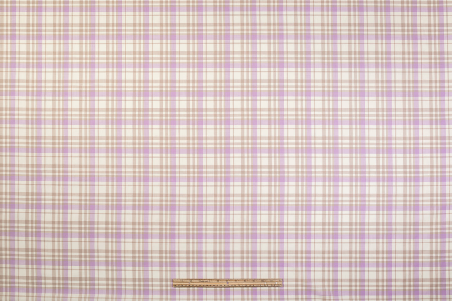 Checked Italian Wool Suiting - Purple / Taupe