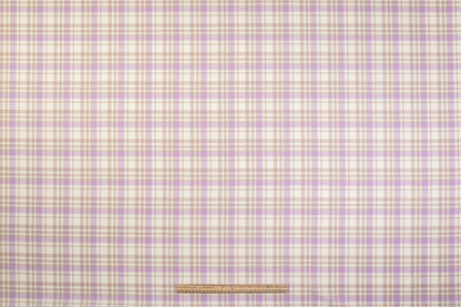 Checked Italian Wool Suiting - Purple / Taupe