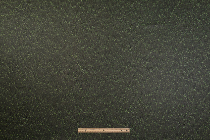 Italian Wool Blend Tweed - Green / Black