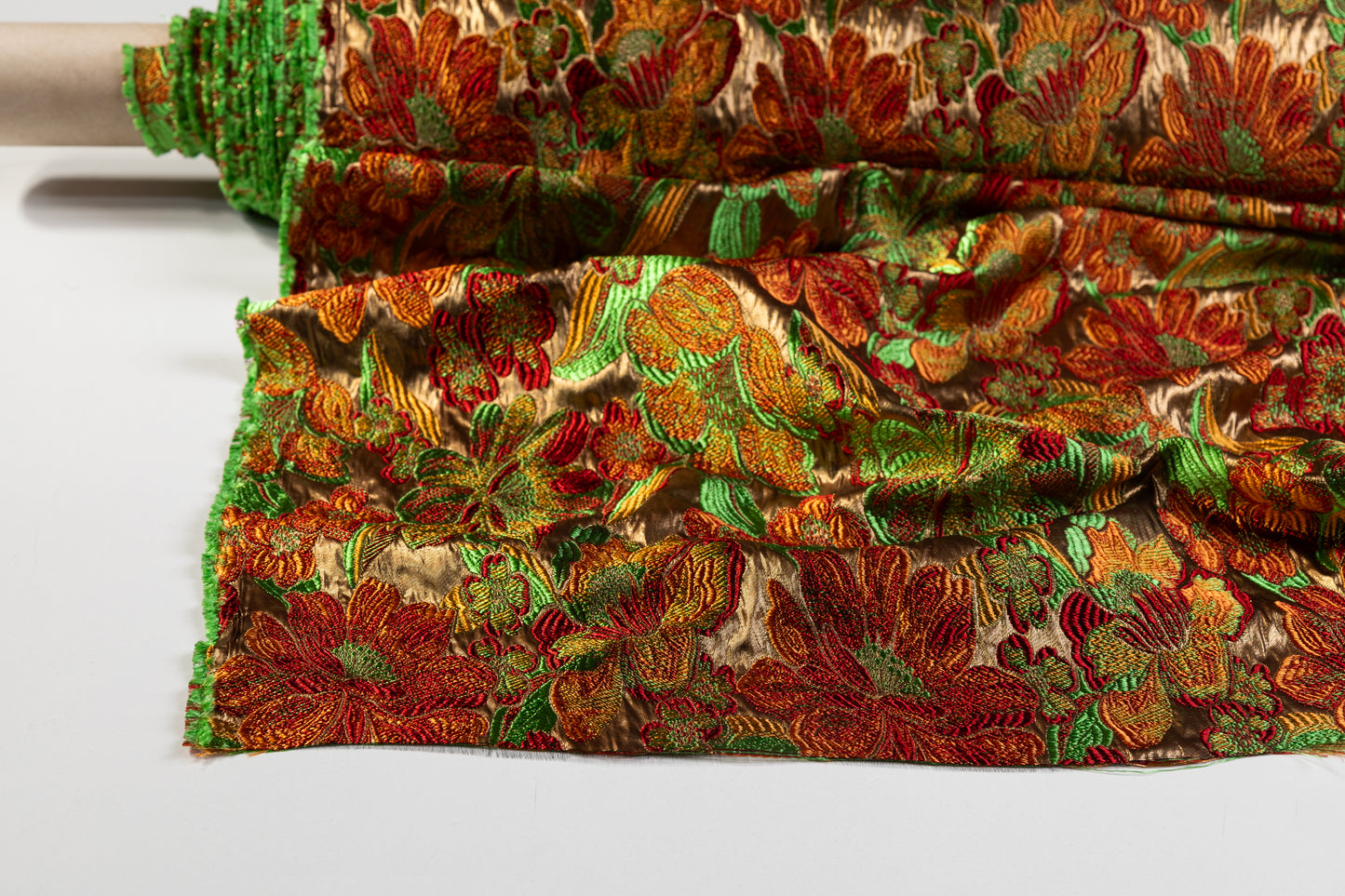 Floral Metallic Italian Brocade - Gold / Multicolor