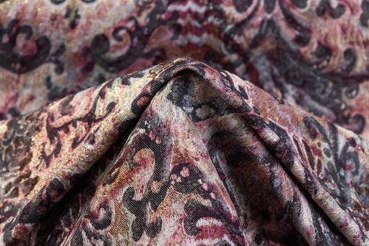 Abstract Damask Italian Wool Blend Brocade - Multicolor